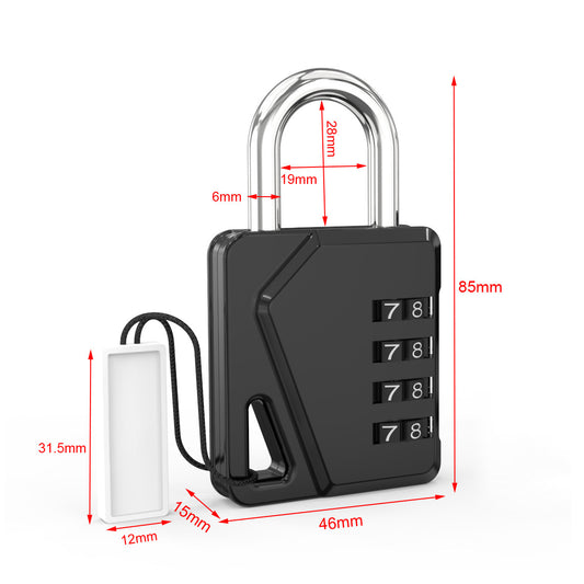 4-Digit Resettable Combination Padlock with Custom Logo Tag