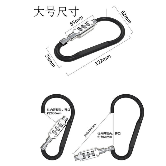 3-Digit Combination Carabiner Lock