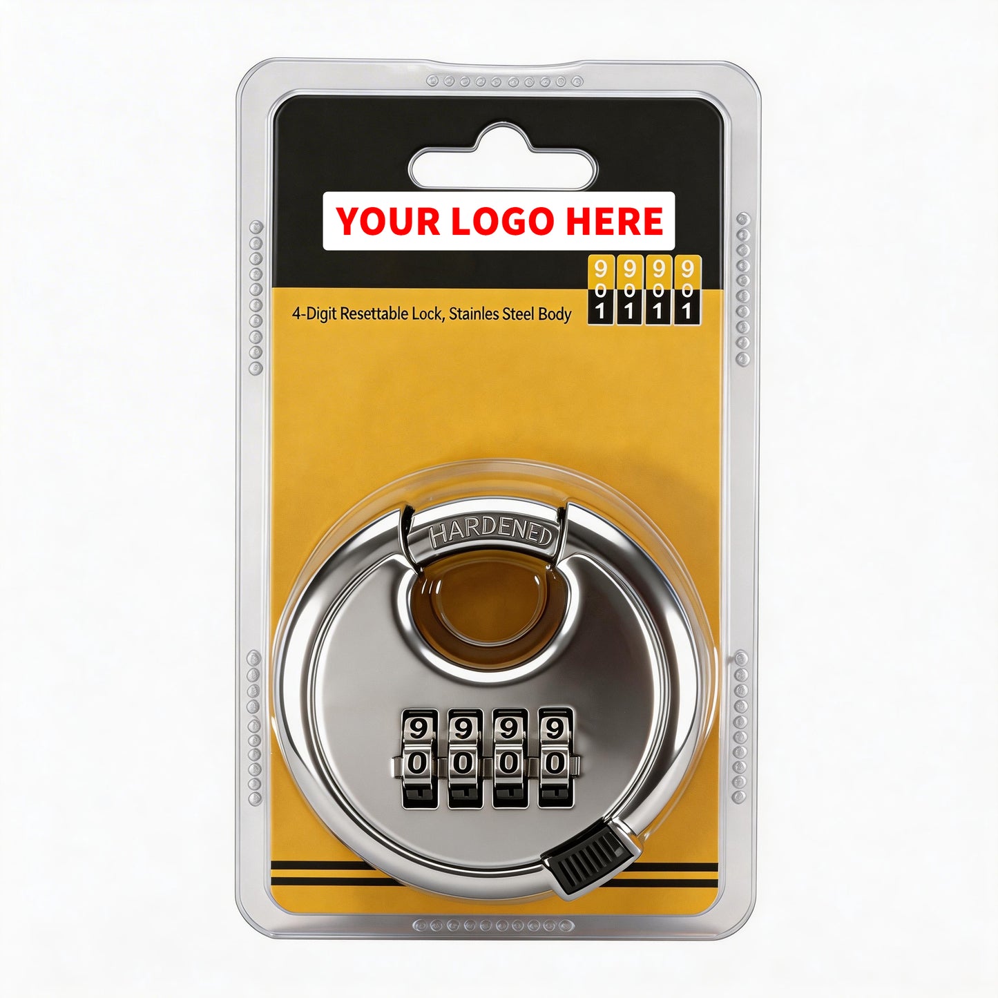 Platinum Series Stainless Steel 2-3/4" Combination Disc Lock, 48 Locks/Box