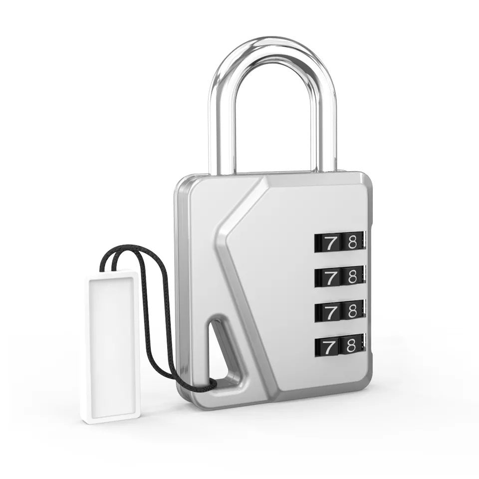 4-Digit Resettable Combination Padlock with Custom Logo Tag