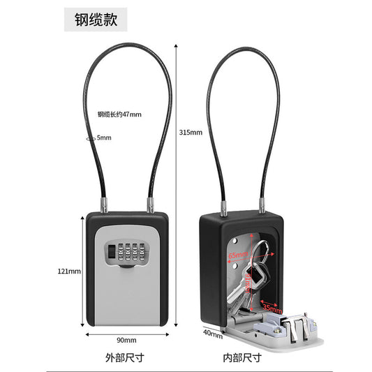 4-Digit Steel Cable Key Lock Box