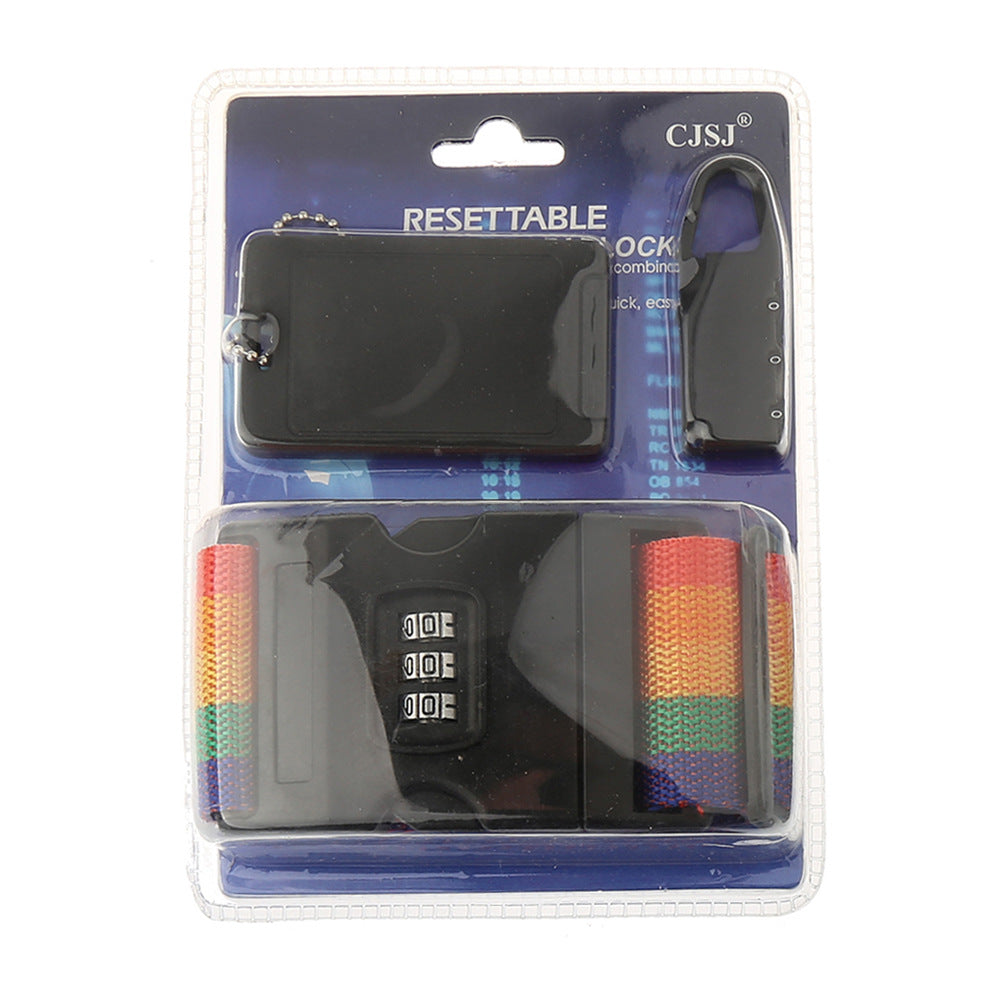 3-Digit Combination Luggage Strap & Tag Set