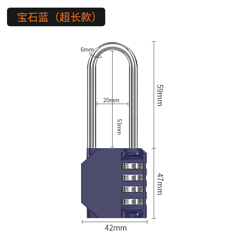 Combination Lock 4 Digit Long Shuckle