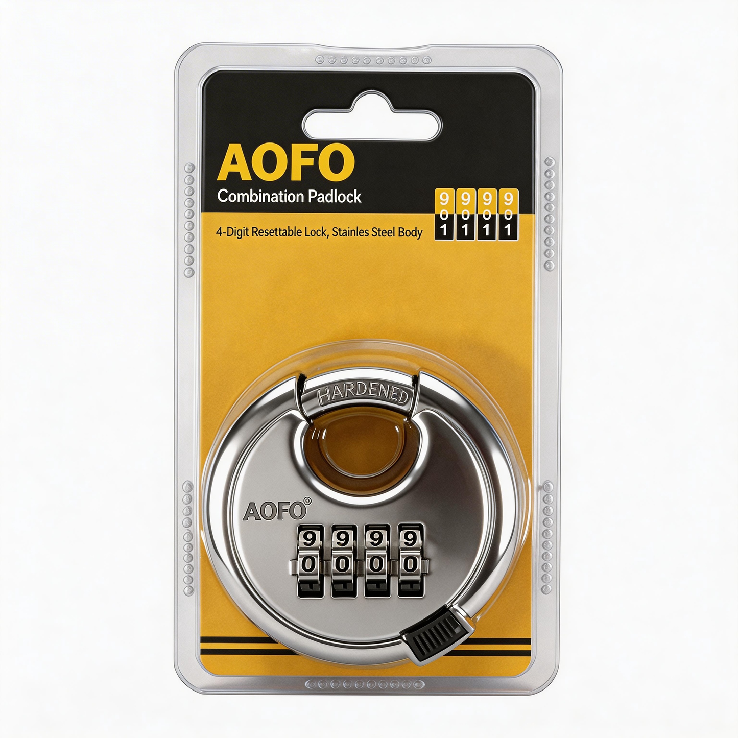 Platinum Series Stainless Steel 2-3/4" Combination Disc Lock, 48 Locks/Box